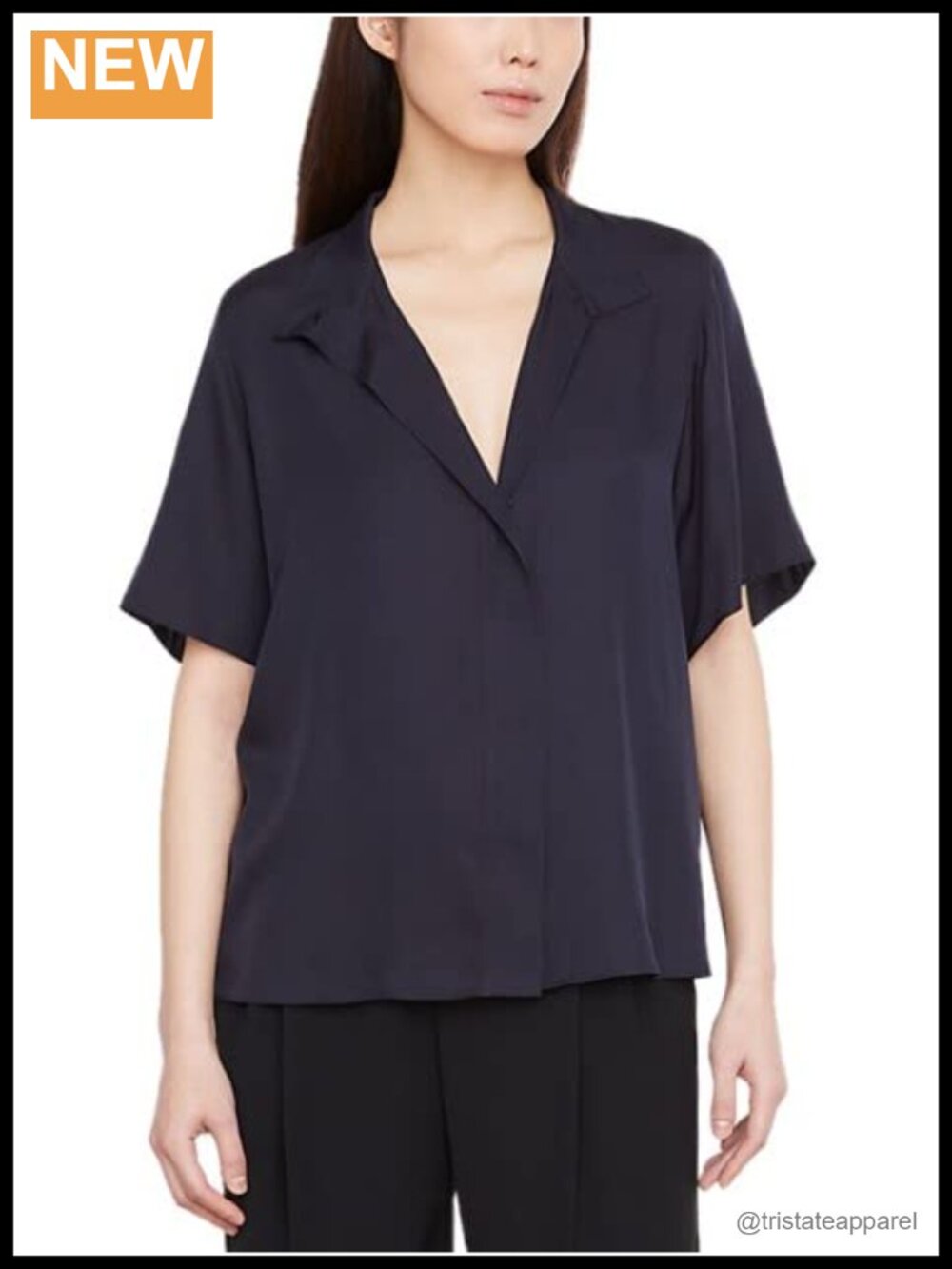 Silk Blend Short Sleeve Button Down Shirt